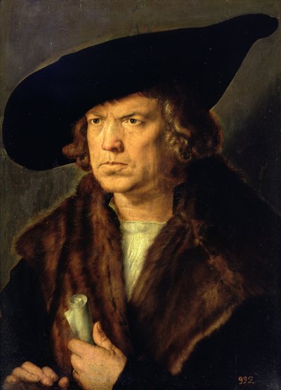 Retrato de um homem desconhecido, 1524 de Albrecht Dürer